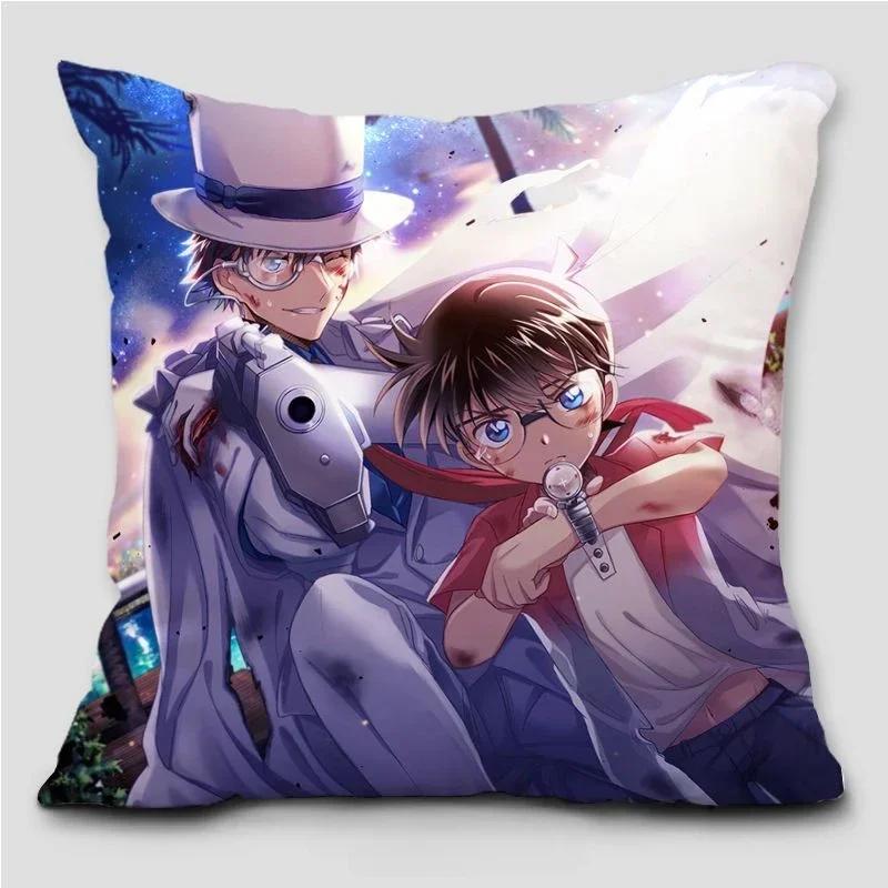 Garip Soyguncu Kidd Conan Yastık Adı Dedektif Conan Kudo Shinichi Gri Baskılı Yastık Kılıfı