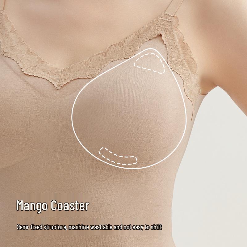 Dam Ärmlös Kasmirväst med Bröstvadd - 2025 Vinter Plus Sammet Förtjockat Baslager