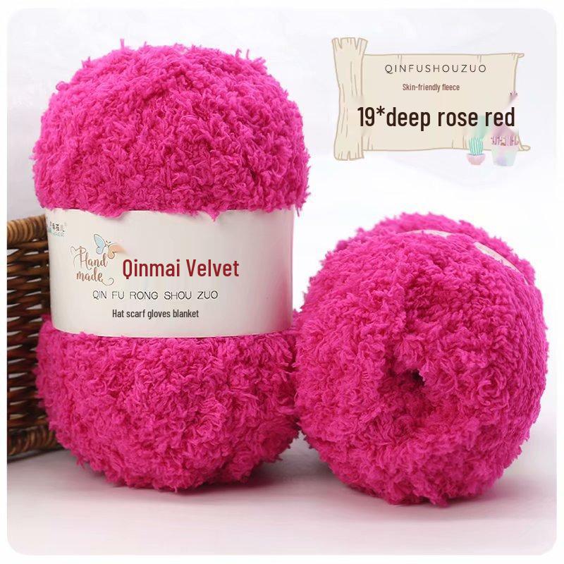 50g Fluffy Coral Velvet Yarn: Skin-Friendly, 3-Strand for DIY Knitting, Hand-Knitted Scarves & Crafts