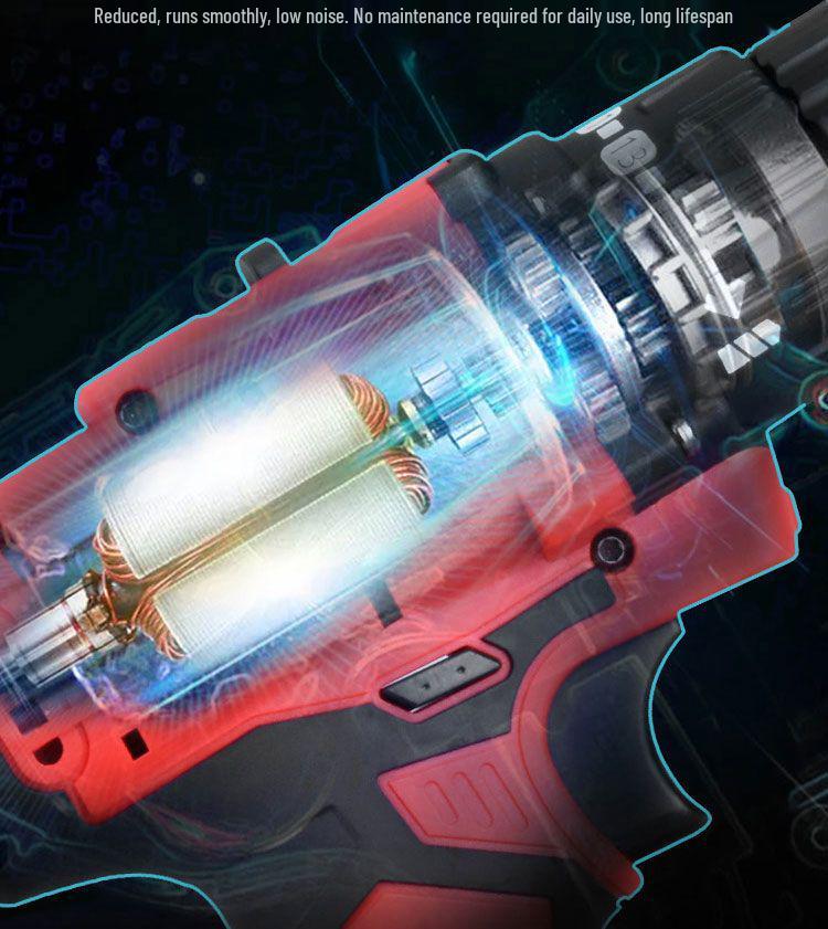 Cordless Double Speed Electric Drill with Rechargeable Lithium Battery and Impact Function