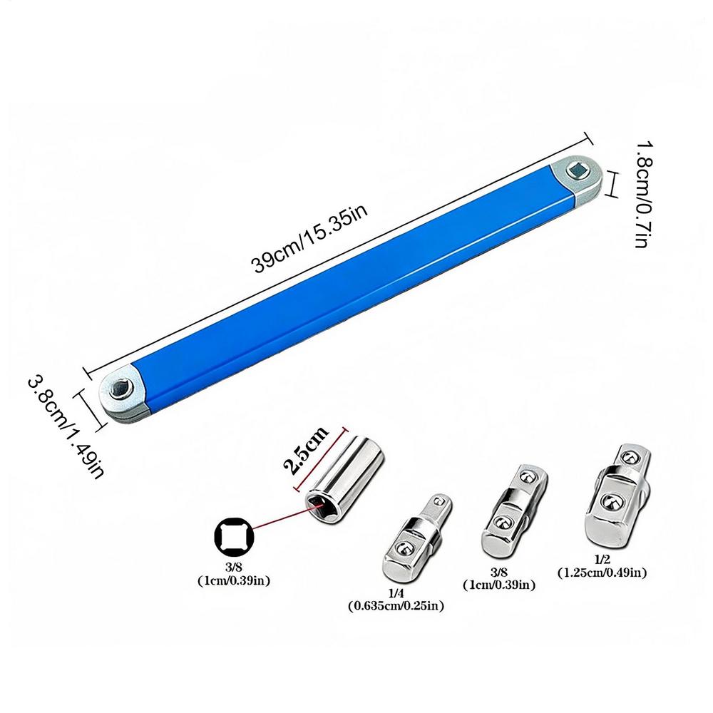 Extension Wrench 3/8 Inch Ratchet Offset Spanner For Maintenance Long Reach Extension Wrench For Truck Motorcycle Home Mechanics