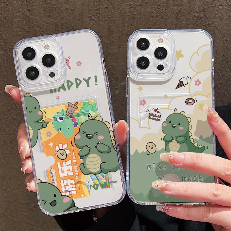 Card Slot Holder Silicone Wallet Pocket Case For Samsung S25 S24 S23 Ultra Xiaomi Redmi Note 13 12 11 10 Infinix Note 30 Pro Cover Clear Phone Bumper