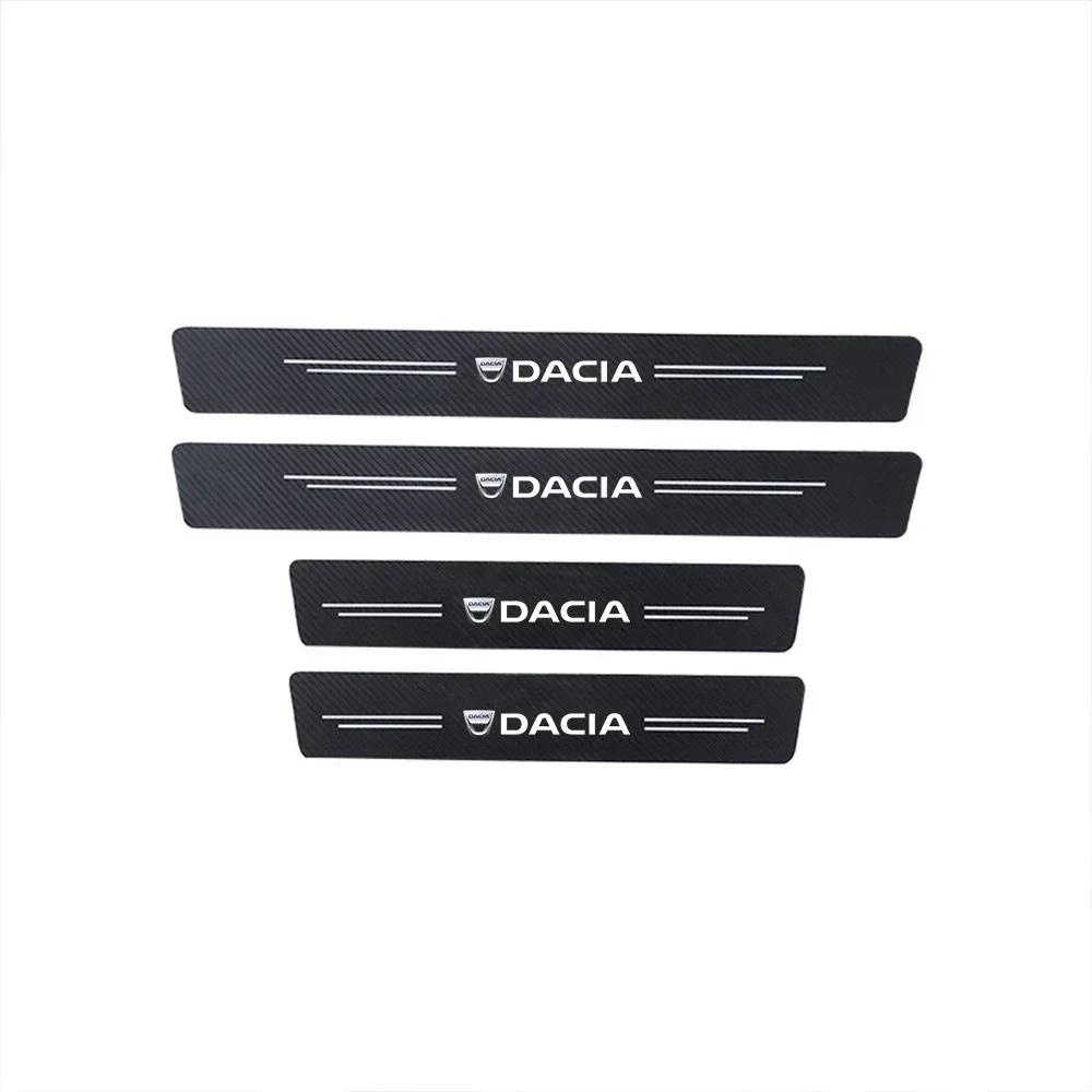 BGT1 4pcs Carbon Fiber Car Threshold Stickers Entry Pedal Protection Sticker for Dacia Duster Logan MCV Sandero Stepway Dokker Lodgy