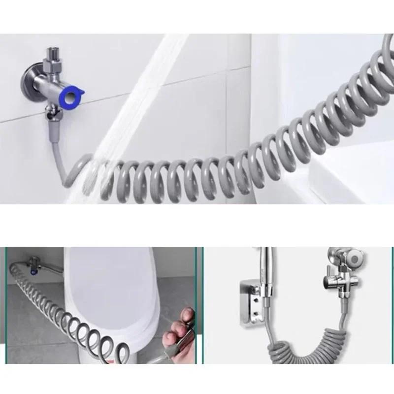 3M Flexible Spring Shower Head Hose Tube Plastic Water Toilet Bidet Sprayer Telephone Line Soft Hoses Bathroom Accessories