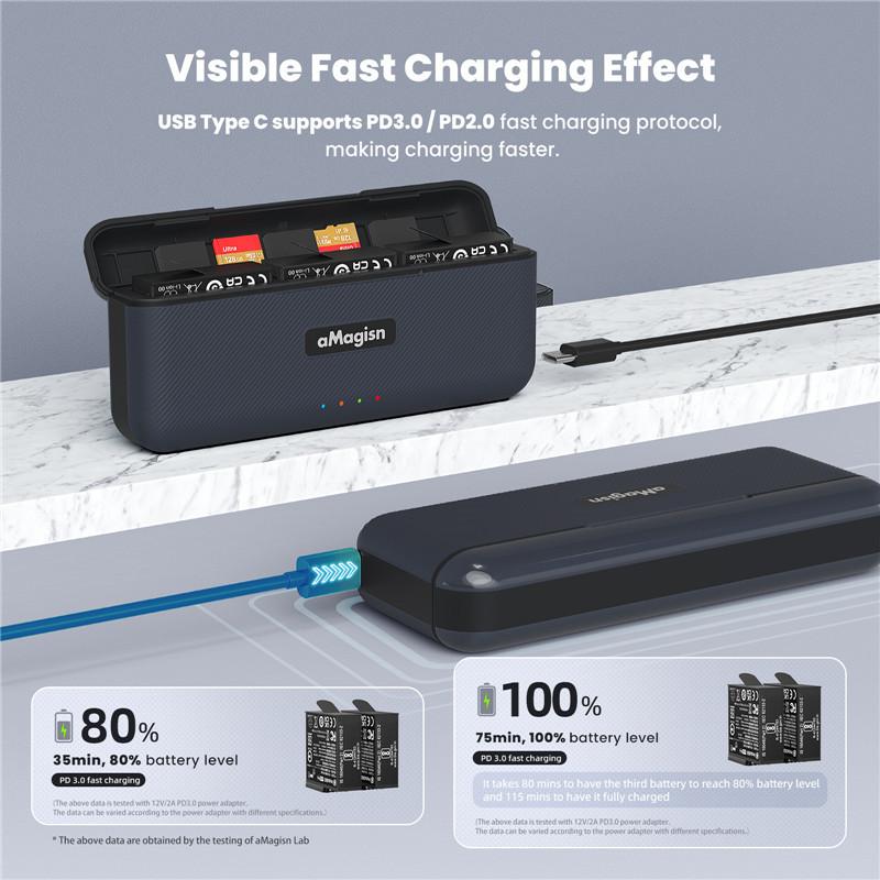 For Insta 161 Ace/Ace Pro/Ace Pro 1 Fast Battery Charger Box Fast Charging For Insta161 Ace Pro Camera Batteries Accessories