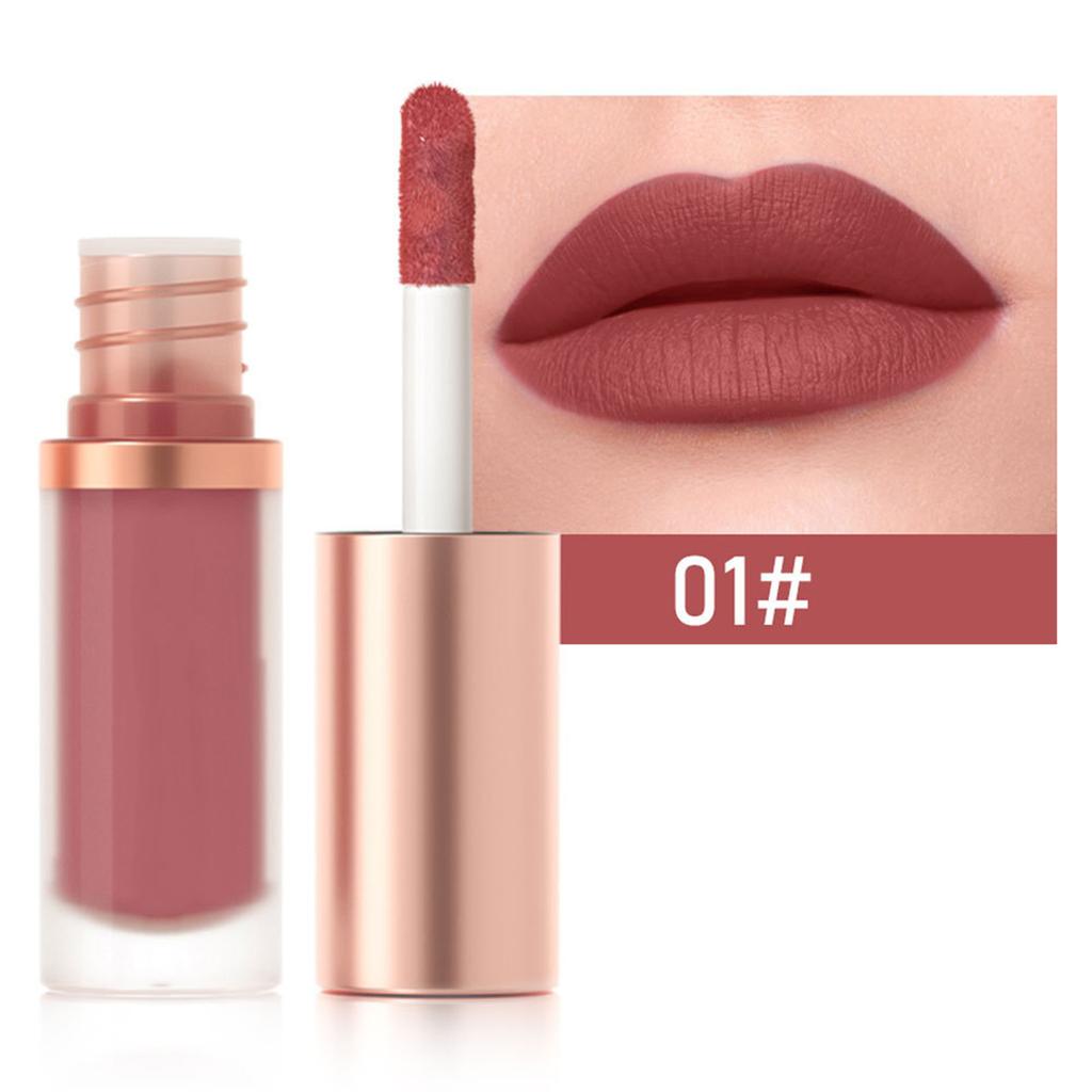 Long Lasting Matte Lip Gloss, Velvet Finish Waterproof Lipstick for Women, Rich Pigment Non-Stick Wear for Holidays and Daily Use