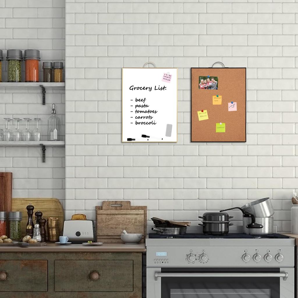 Mini Magnetisches A3 Größe Tragbarer Aluminiumrahmen Kleines Whiteboard mit Wandhalterung 40cm x 30cm Ideal für und Büros Wandmontiertes Whiteboard, - Pinnwand,