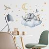 Cartoon Clouds Stars Moon Little Elephant Rabbit Bedroom Living Room Home Background Beautification Wall Stickers