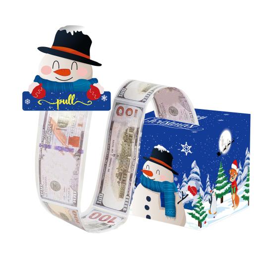 Christmas Money Box Pull-out Cash Gift Box DIY Holiday Money Gift Box with Transparent Bags Christmas Money Holder Pull Box for Kids Adults