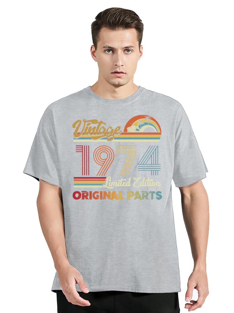 Vintage 1974 Limited Edition Retro Style T-shirt Men Tees Fashion Oversized Casual Tshirt Men Clothing Cotton T Shirt Tops