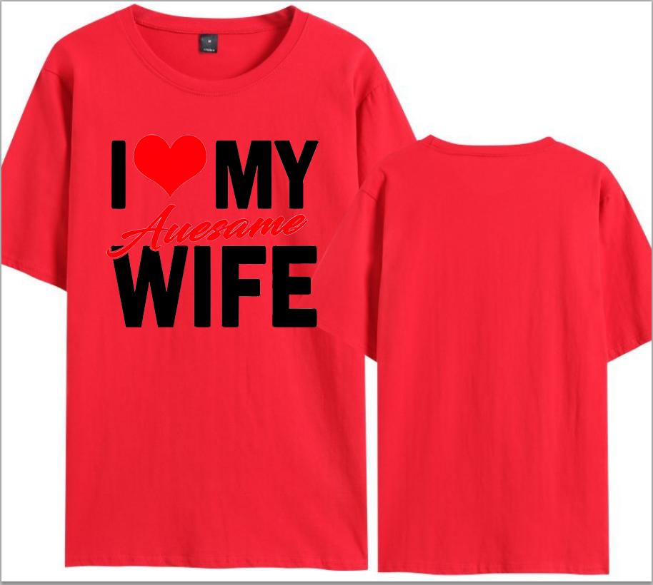 I Love My Awesome Wife Husband T Shirts Honeymoon Couple Outfits Dating Couples Anniversary Gifts Unisex Women Oversized Tops Tee