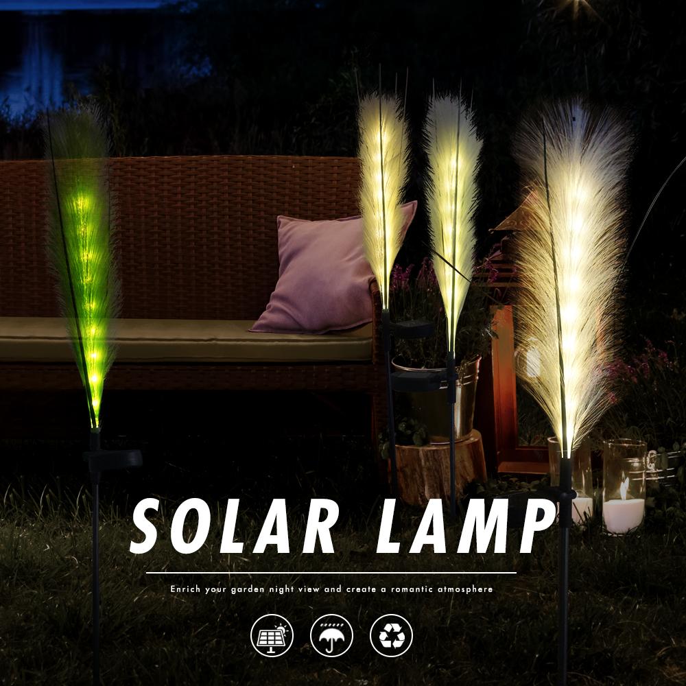 Solar Garden Reed Light Landscape Courtyard Light Outdoor Waterproof Yard Lamp Festive Decorative Light Lawn Lamp Stake Light