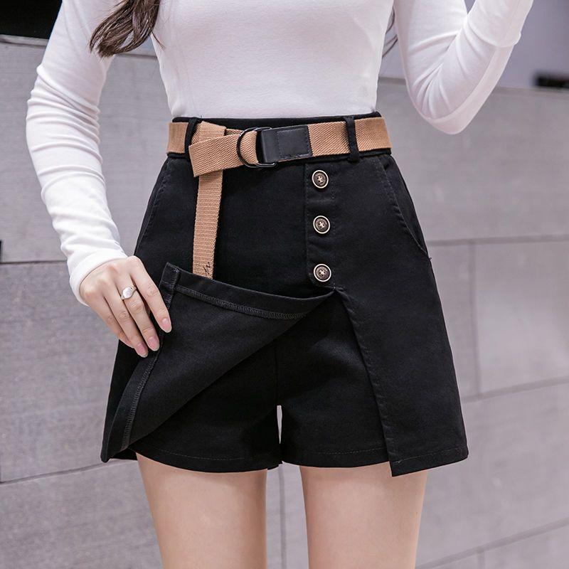 Pantaloni scurți de modă A-Line pentru femei Pantaloni de fustă cu talie înaltă de vară Pantaloni de fustă subțiri Streetwear