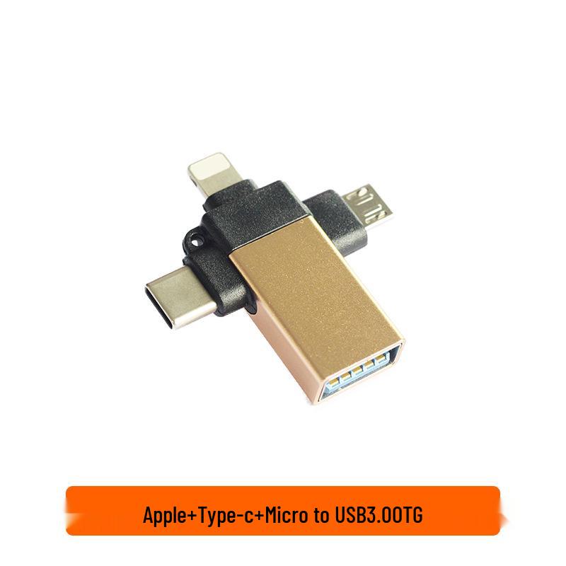 

Адаптер 3-в-1 Type-C на USB 3.0 OTG для устройств Android и Apple