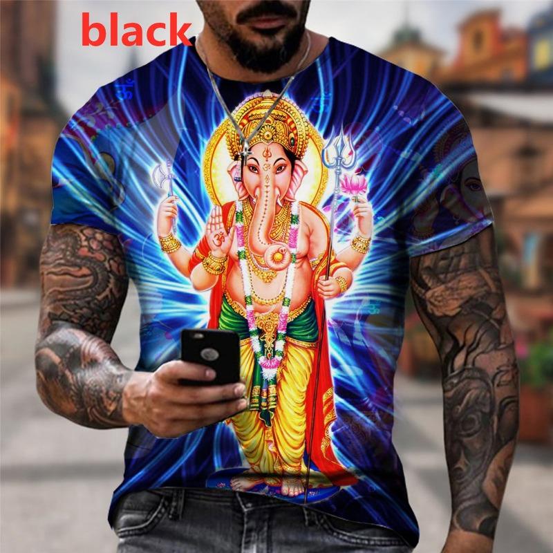 Short Sleeve Fashion India God Shiva Religious 3d Printed T Shirt Harajuku Casual Tops S