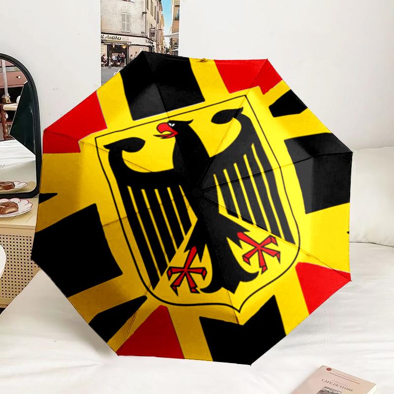 Eagle Emblem Of Germany Automatic Folding Umbrella - 8-Rib Travel Umbrella with Auto Portable Case, Ideal Gift for Birthdays