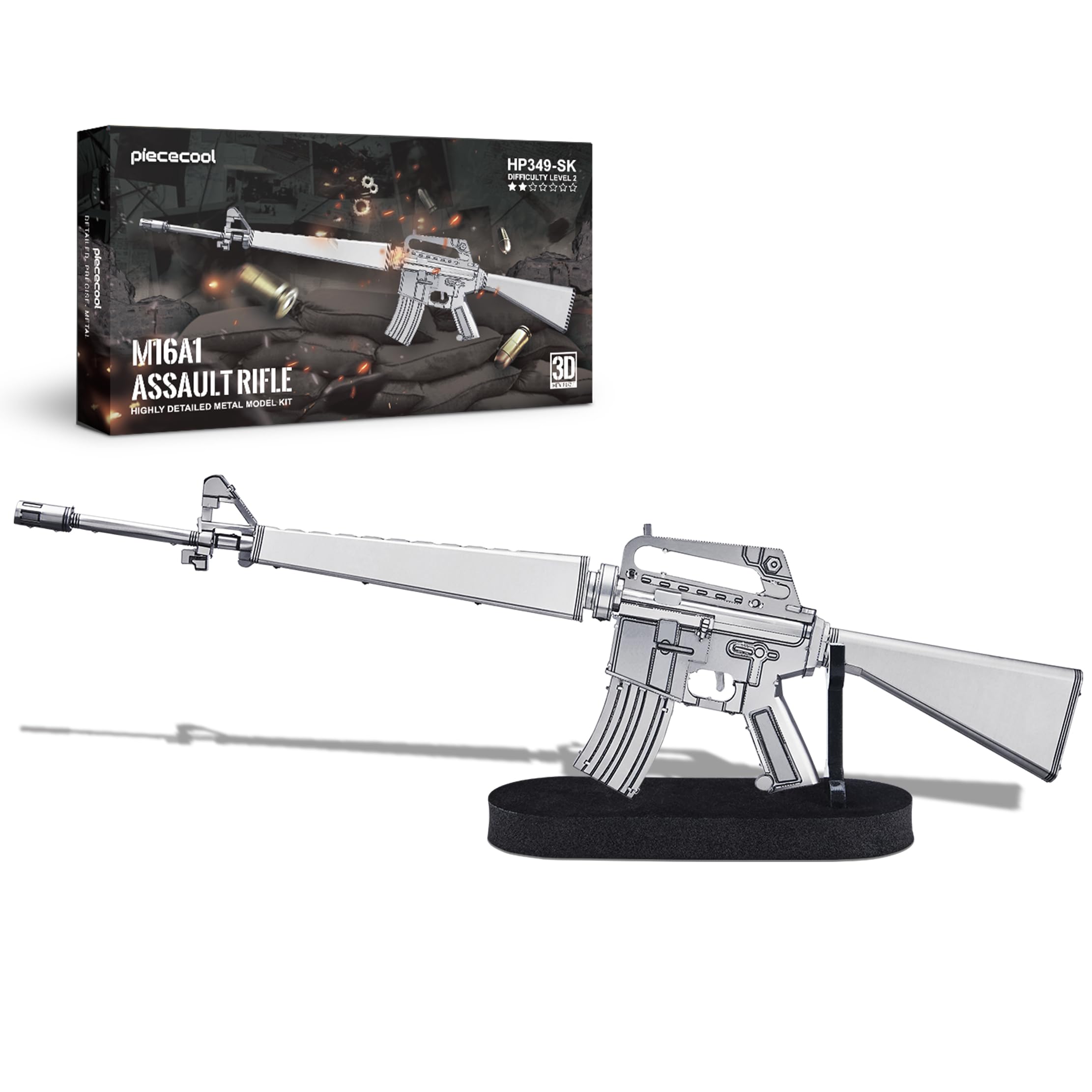 

Piececool 3D Metallic Nano Assembly No Glue Intermediate Ornament Puzzle, Puzzle, Required, Required, 2-Star Difficulty, Level, Adult, Collectible,