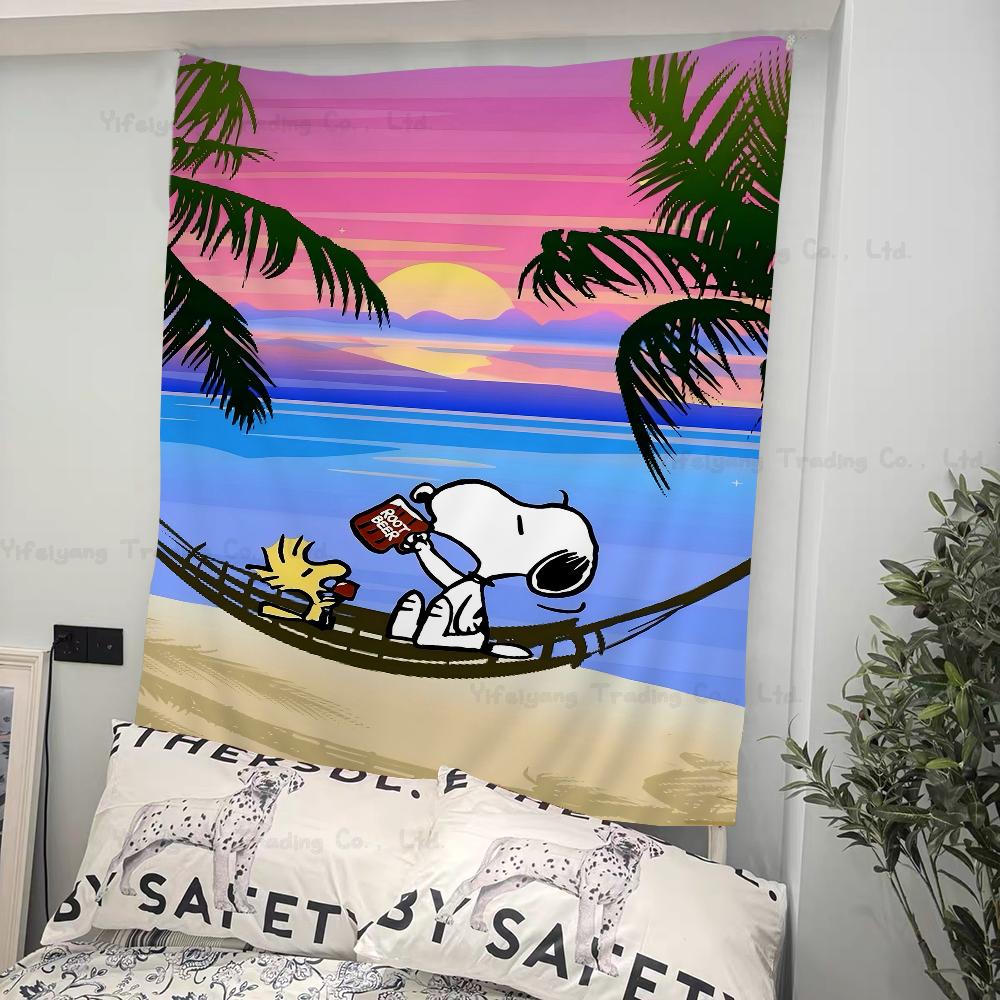 1pc Snoopy Colorful Tapestry Wall Hanging Bohemian Wall Tapestries Mandala Wall Art Decor