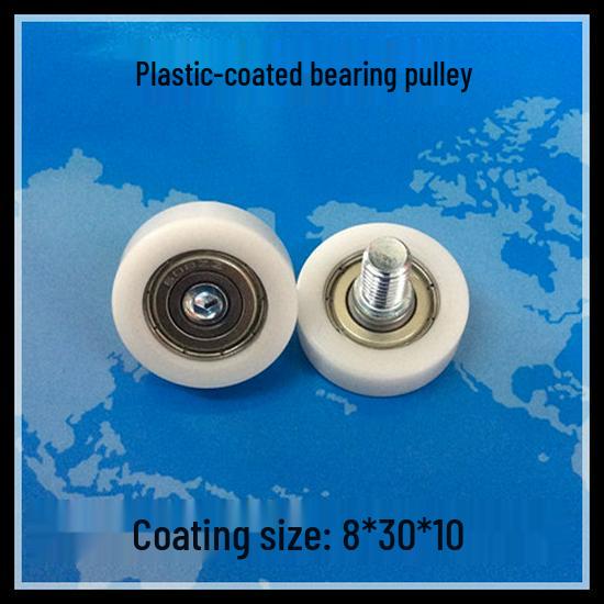 626 Rubber-Coated Nylon Roller with Shaft, 608 Bearing Pulley Wheel Guide