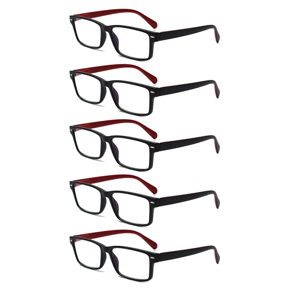 Turezing 5 Pack Reading Glasses Men Women Blue Light Blocking Spring Hinge HD Reader Eyewear