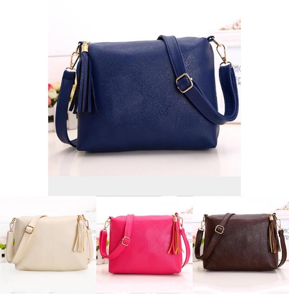 Colorful Pu Leather Women's Cross Body Bag With Tassels Small Size For Everyday Use
