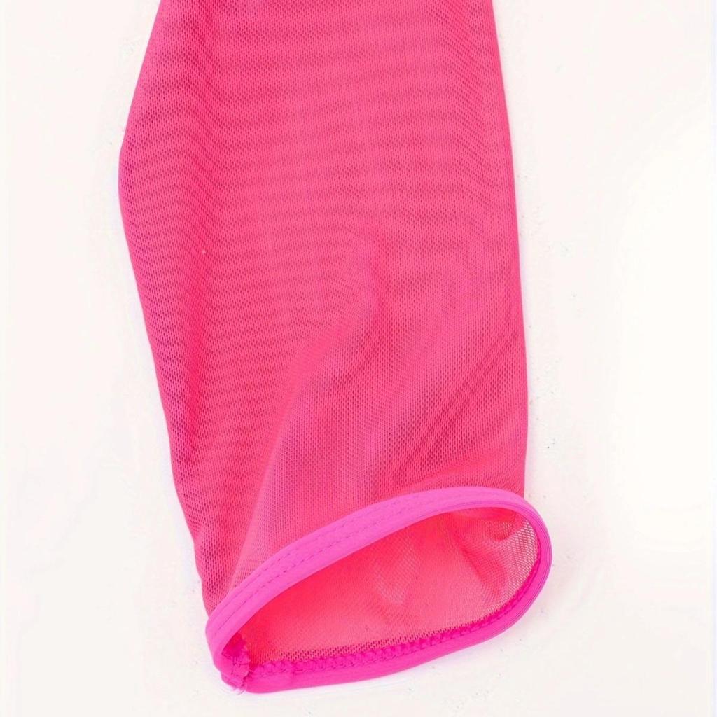 2025 Damen Langarm Mesh Badeanzug Überwurf: Einfarbige Bademode für den Strand