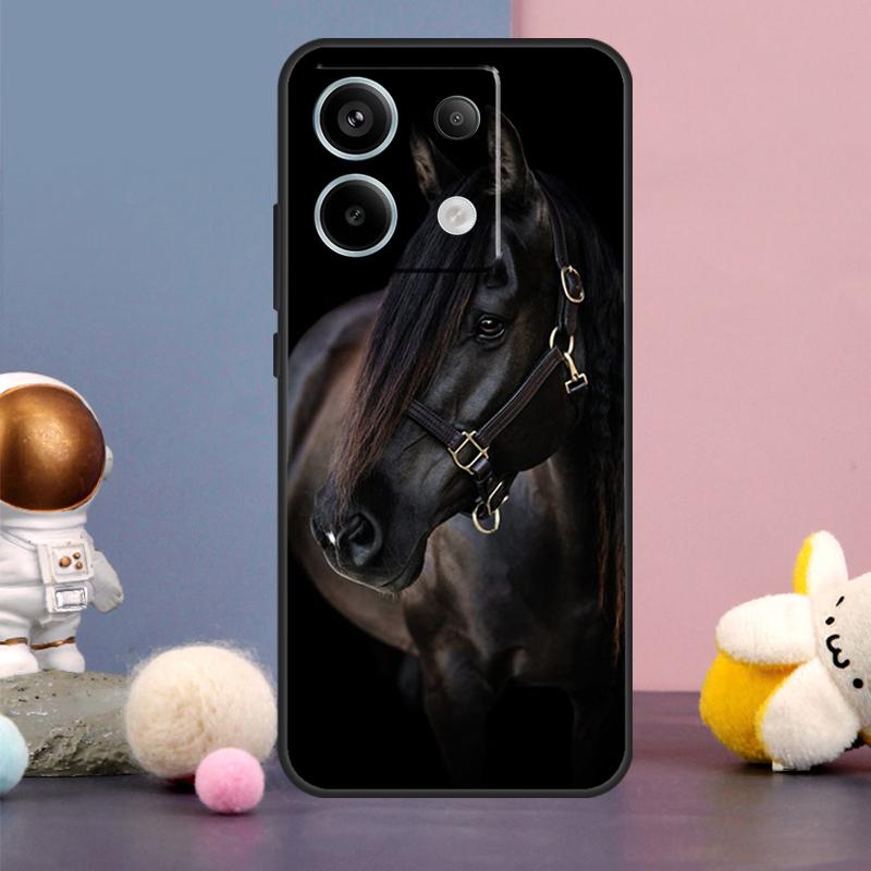 

Красивый Чехол Черная Лошадь Для Xiaomi Redmi Note 13 9 10 11 12 14 15 Pro Plus Redmi 15 15C 14C 10C 12C 13C Обложка Redmi Note 10 Pro