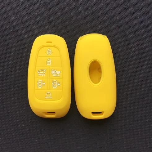 Silicone Car Key Cover Case 7 Button Key Case For Hyundai Sonata Smart 2019 Nexo 95440-M5000 Remote Control Silicone Key Case