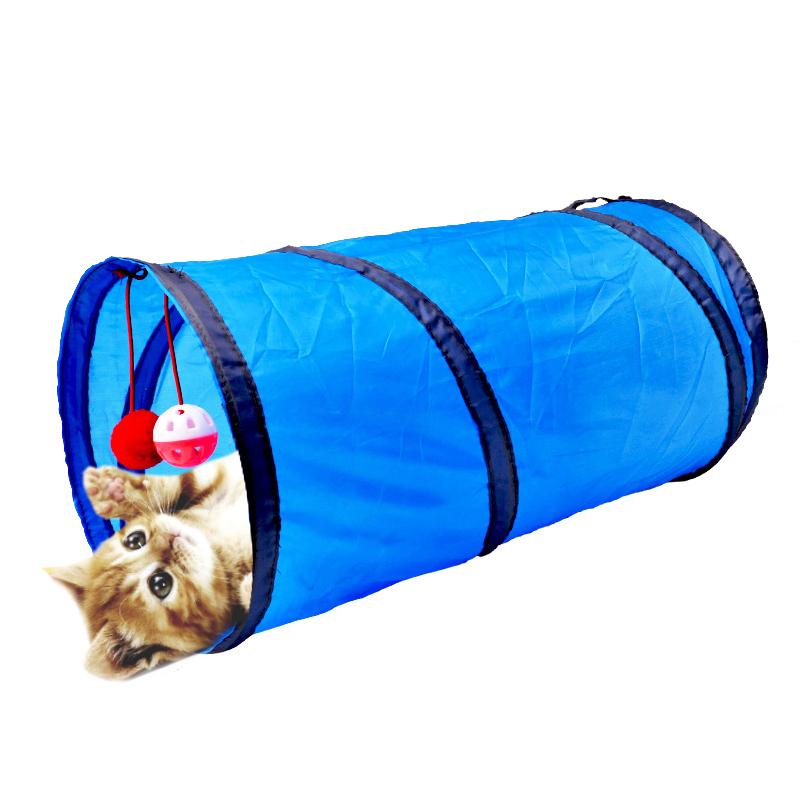 thumbnail image 2 of Cat Tunnel Toy 3-Way Foldable Pet Playhouse Crinkle Paper Bell Durable Oxford Cloth Animal Tunnel Kittens/Rabbits/Guinea Pigs 2 of 10