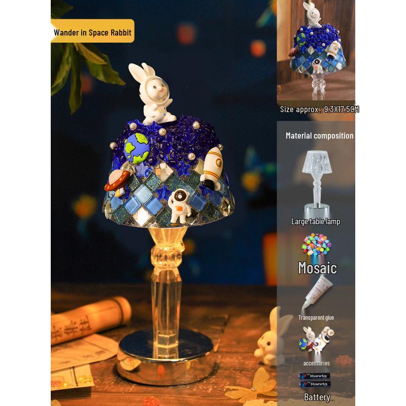 ערכת מנורת שולחן פסיפס DIY - מנורת לילה בעבודת יד לבניית צוות יצירתית ומתנות