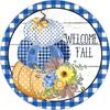 Pumpkin Welcome Wreath Metal Wall Art Autumn Fall Halloween Home Decor
