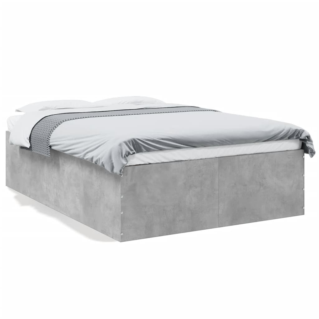 Bed Frame Concrete Grey 120x190 cm Wood Based Panel