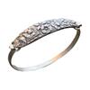 Handmade Sterling Spoon Bangle Floral Pattern Opening Bangle Boho Style Handle Cuff Jewelry Accessories