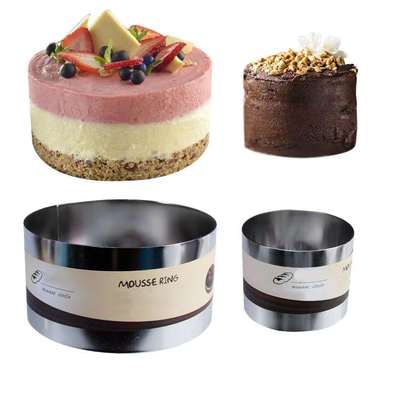 Mousse Ring stainless steel round cake mould Mousse ring thickened and raised 8CM Cake ring 4/6 "baking tools