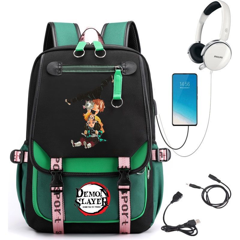 Demon Slayer Anime-Peripherie Rucksack stilvoller Anime-Themen-Schülerrucksack 0084