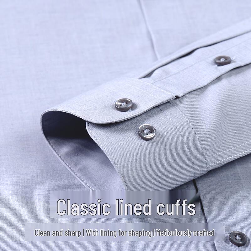 Shanshan Men's Linen Modal Long Sleeve Wrinkle-Free Business Casual Shirt