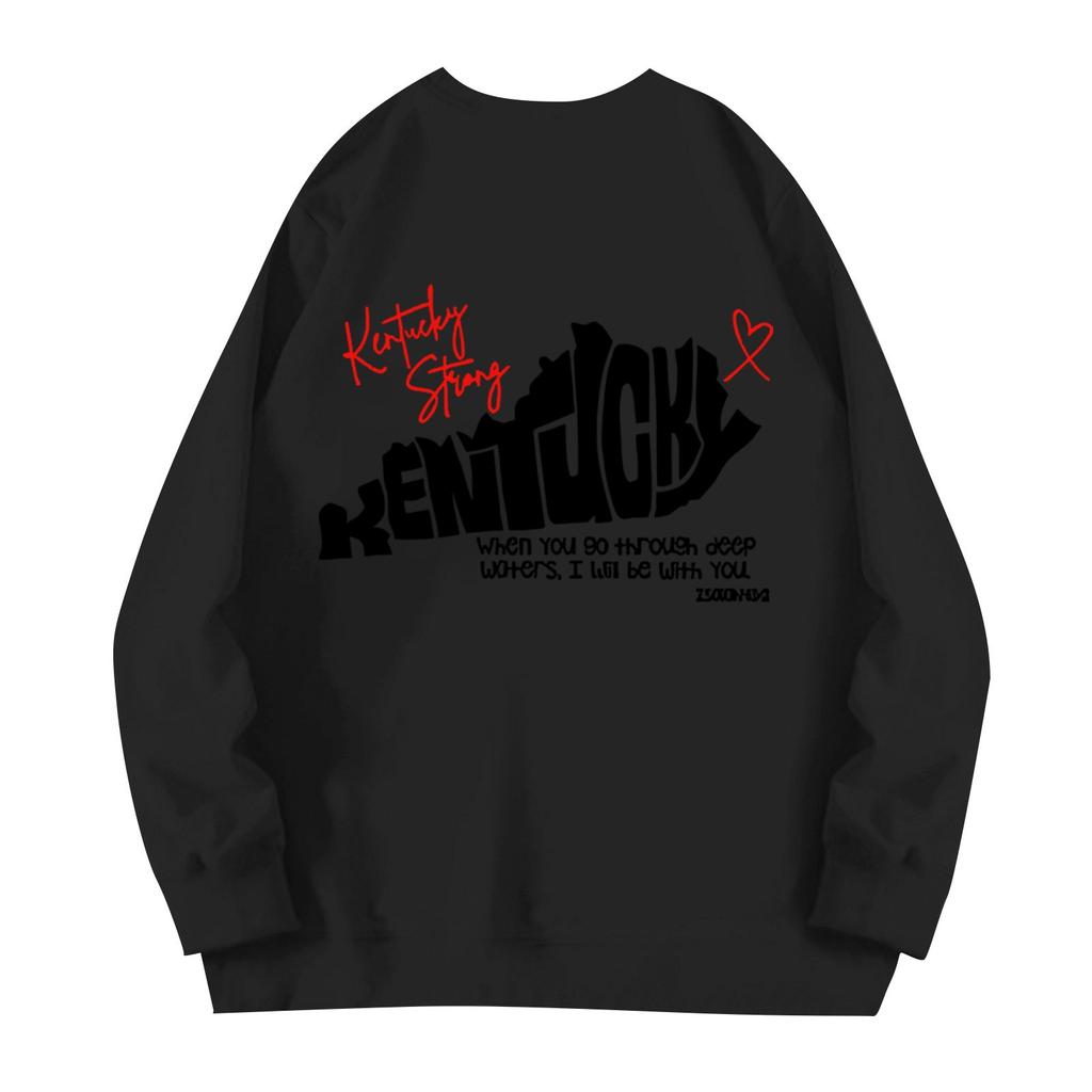 Women's Printed Round Neck Long Sleeved Loose Fitting Long Sleeved Casual Long Sleeved Top Hoodie