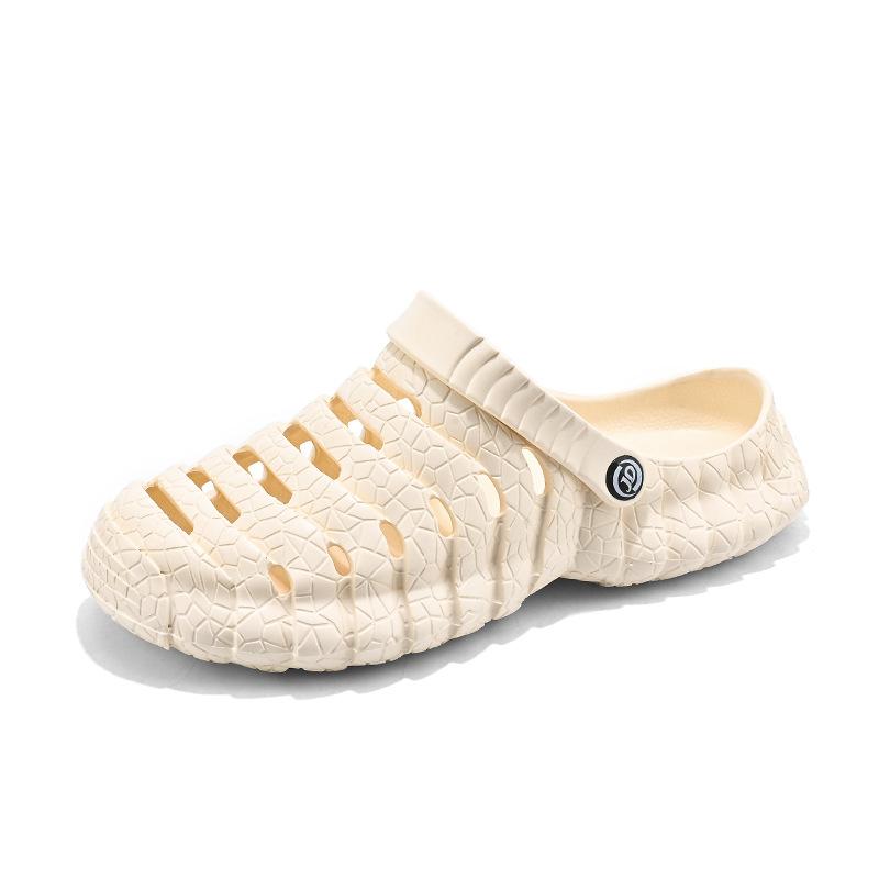

Hole shoes men s summer wear 2025 new student non-slip deodorant home beach half-bag head sandals slippers 45