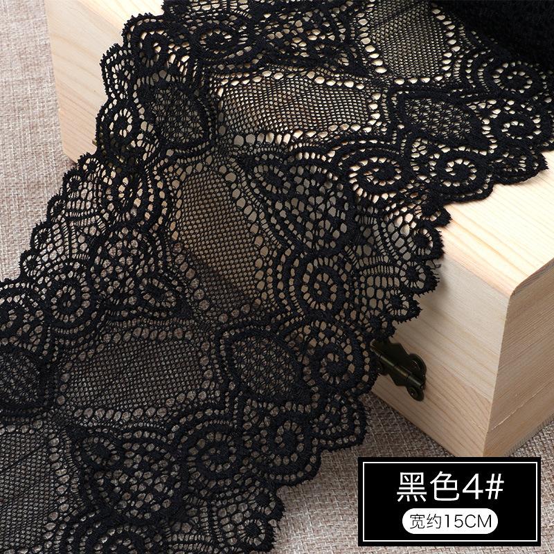Koronka Koronka Ubrania Dekoracyjne Spódnica Tkanina Akcesoria Tkaninowe Czarno-Białe Ręcznie Robione DIY Szeroka Koronka z Koronkową Krawędzią