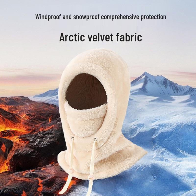 Höst & Vinter Plysch Pullover Öronskyddsmössa med Vindtät Halsduk Mask