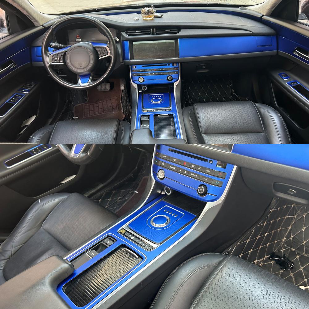 For Jaguar XF X260 2017-2020 Car-Styling 3D/5D Carbon Fiber Car Interior Center Console Color Molding Sticker Decals Parts SS18