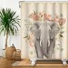 Cute Animal Theme Waterproof Shower Curtain Adorable Animals Bathroom Decor with Hooks For Bathtub Bathroom Screens Home Decor