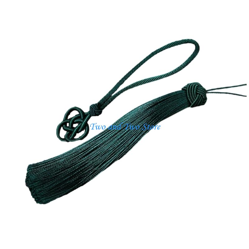 HX6F Multi Purpose Polyester Tassels Decoration Car Keys Bag Charm Hanging Ornament With Cultural Symbolic Pattern