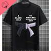 Unisex Funny Karate Graphic TShirt  Keep Training Until The Belt Turns Black Slogan Pure Cotton Shortsleeve Sports Tshirt