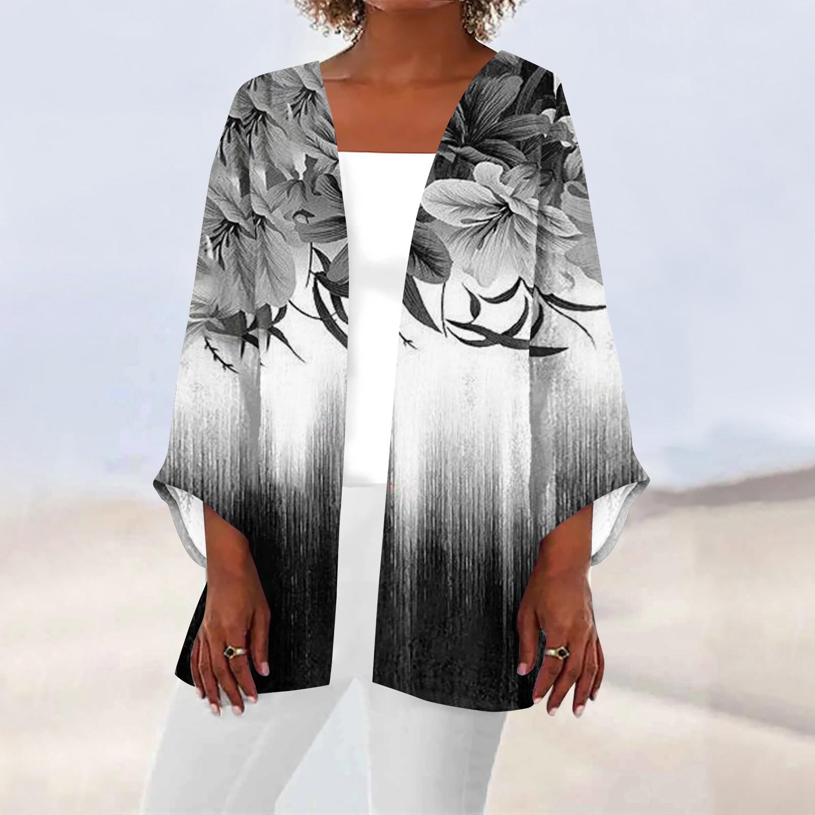 Женская повседневная модная легкая куртка средней длины с принтом в стиле ретро — фото 12