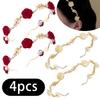 A Set Of 4Pcs Fashionable Princess Headbands / Women's Handmade Metal Hair Accessories / Decorated With Faux Pearls And Floral Details / Suitable