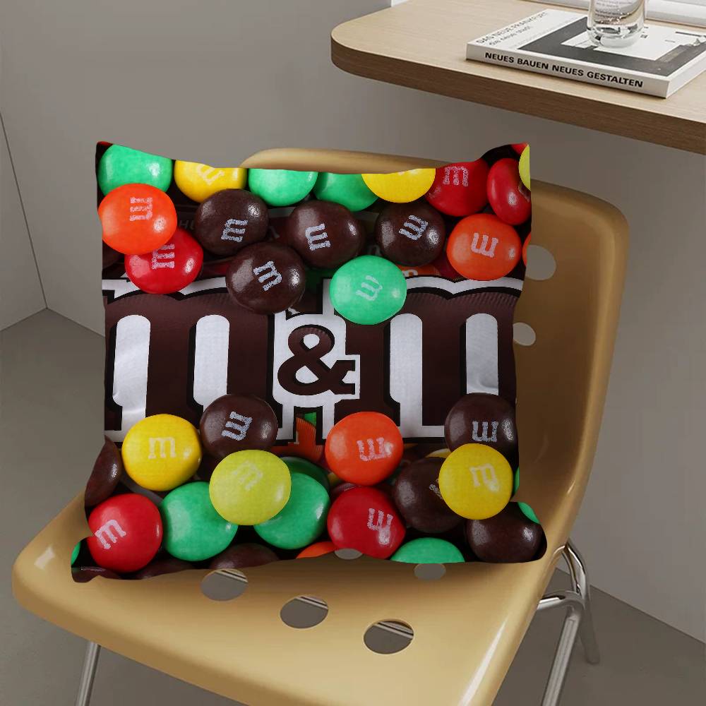 M-Ms C-Chocolate Pillow Cover Design Cushion Cover Decor Holiday Decorati