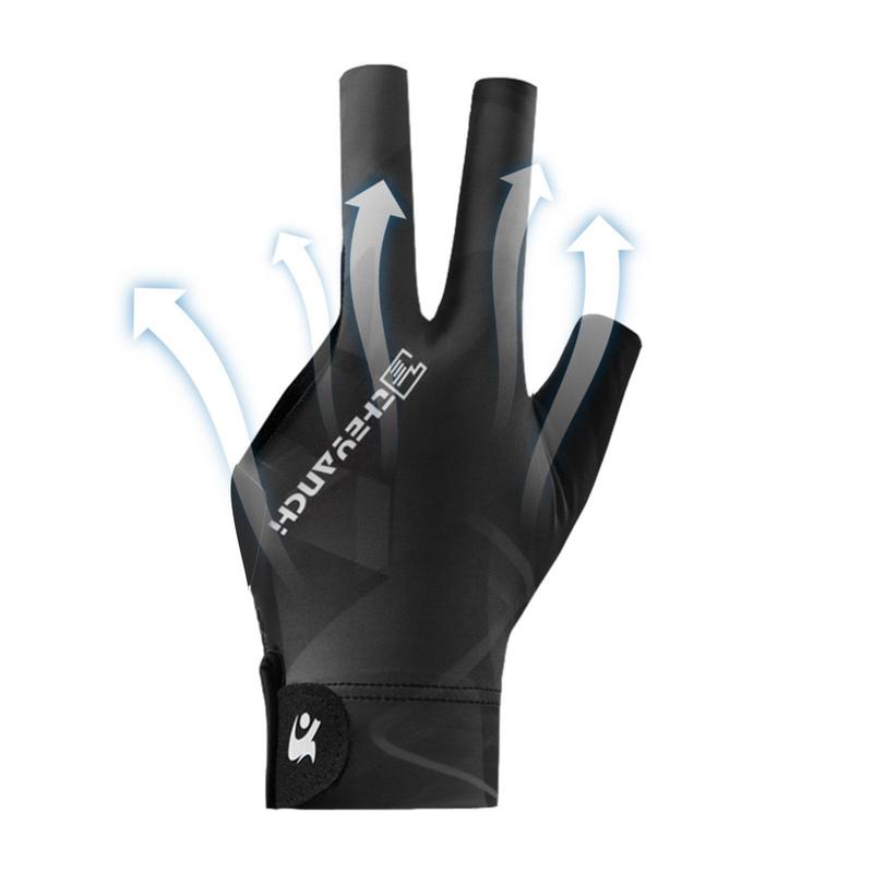 Billiards Glove Left Hand Three Finger Snooker Billiard Glove Non Slip Stickers Elasticity Billiard Training Gloves Accessories