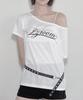 Ijeulum Classic Logo Boat Neck Short Sleeve T-Shirt (White)