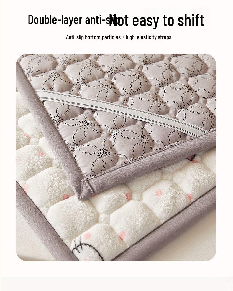 Dormitory Quilted Fleece Mattress Pad, 90×200 cm, Foldable Bunk Bed Sheet.